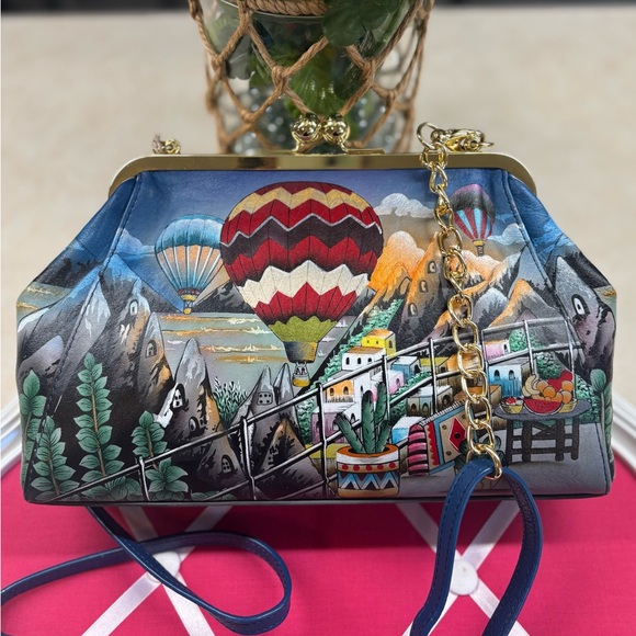 Anuschka Multicolor Hot Air Balloon Crossbody NWT - Picture 13 of 13
